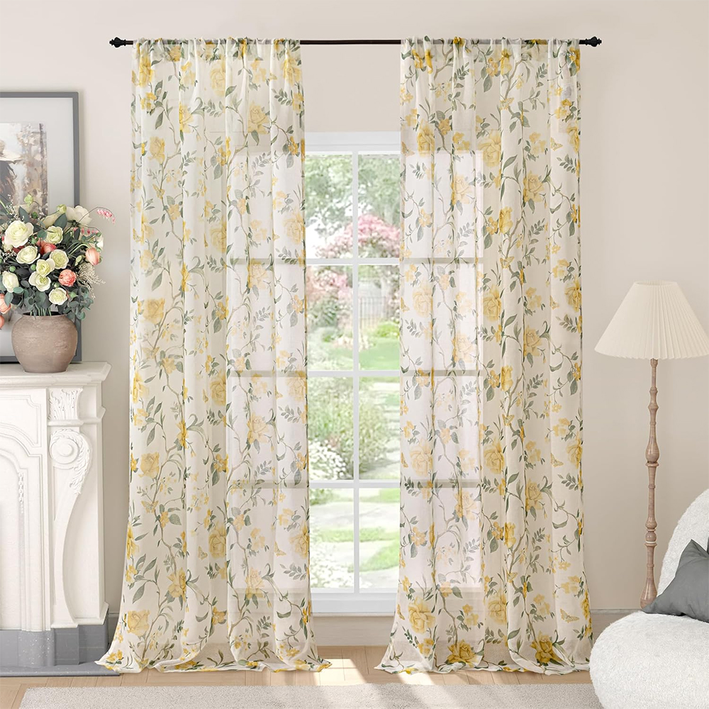 Botanical Floral Printed Curtains