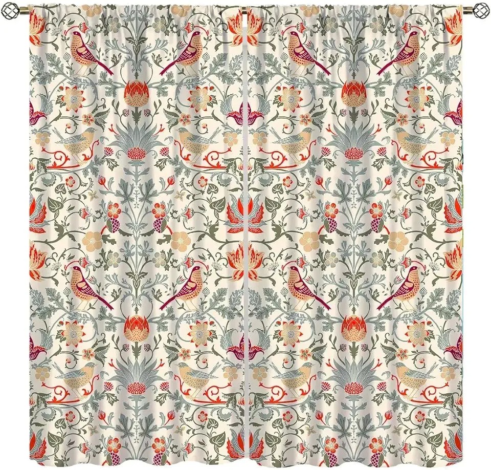 Vintage Botanical Printed Curtains