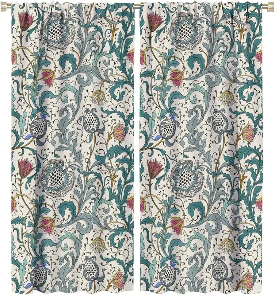 Vintage Botanical Printed Curtains