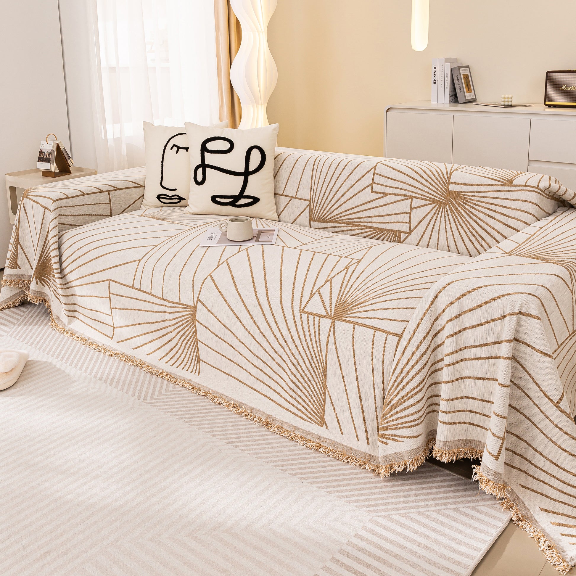 Minimal Line Pattern Sofa Throw Covers