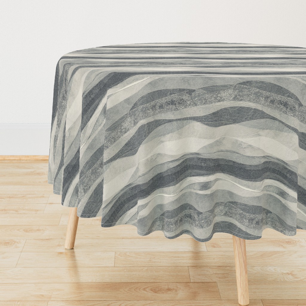 Abstract Wave Stone Printed Commercial Tablecloths