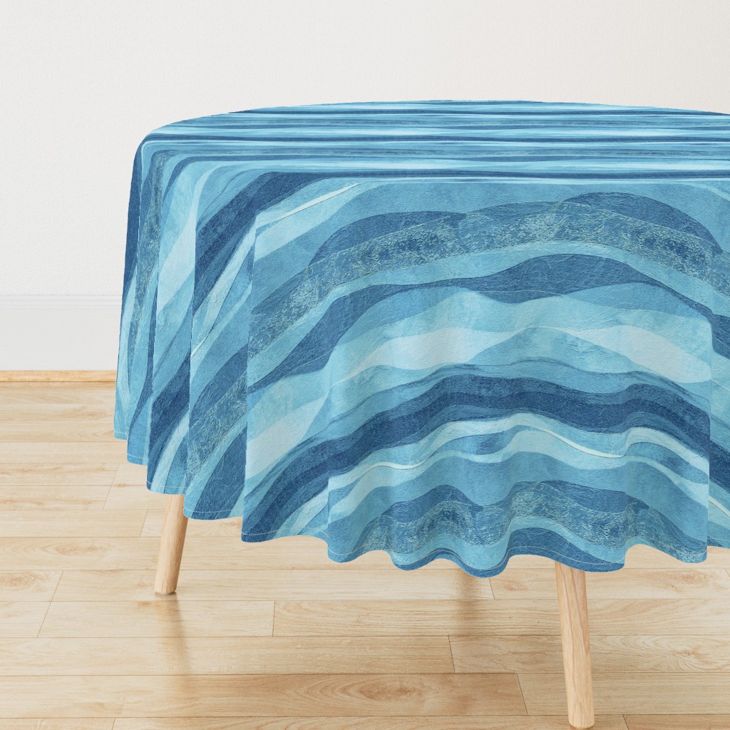 Abstract Wave Stone Printed Commercial Tablecloths