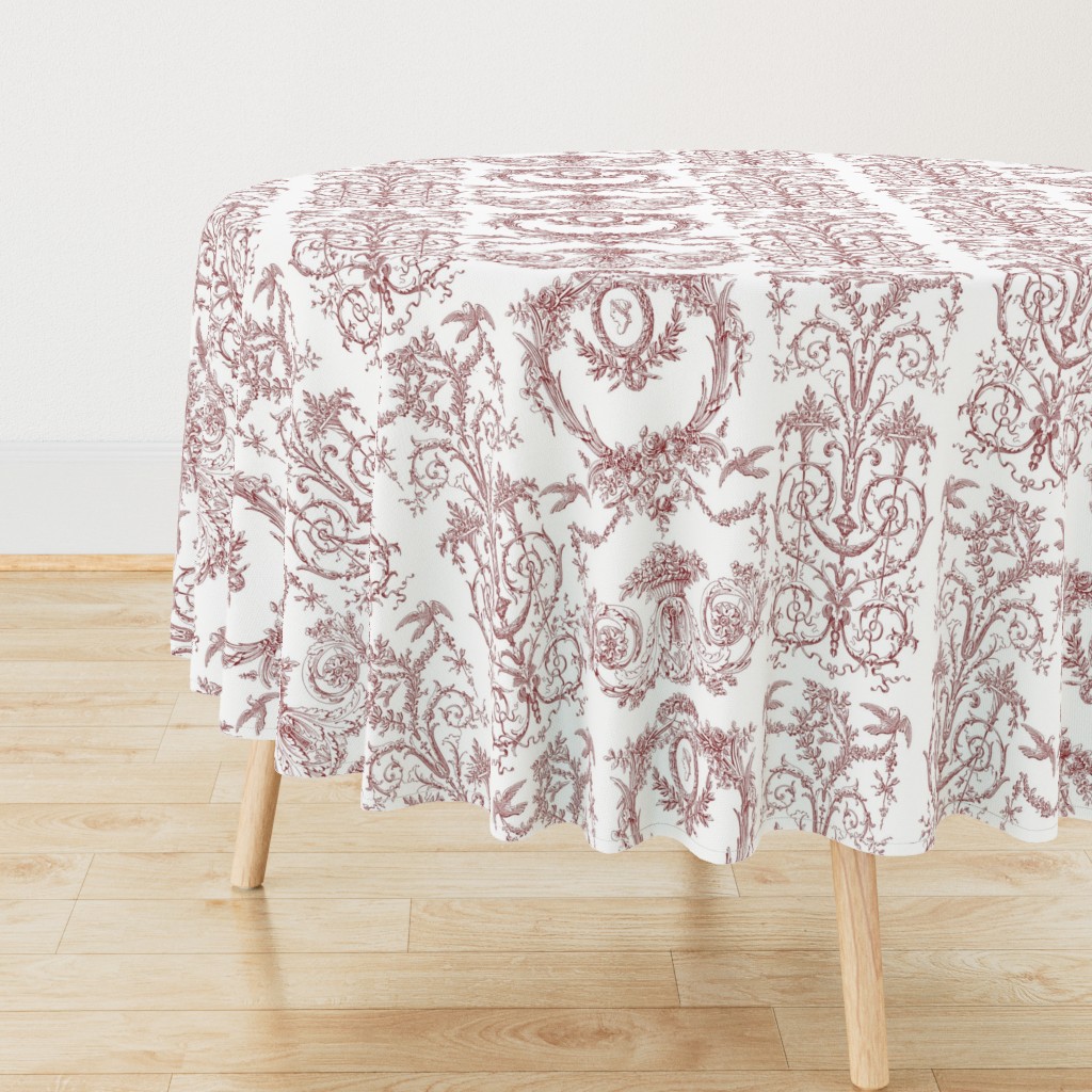 French Floral Bird Printed Commercial Tablecloths