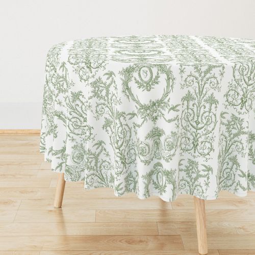 French Floral Bird Printed Commercial Tablecloths