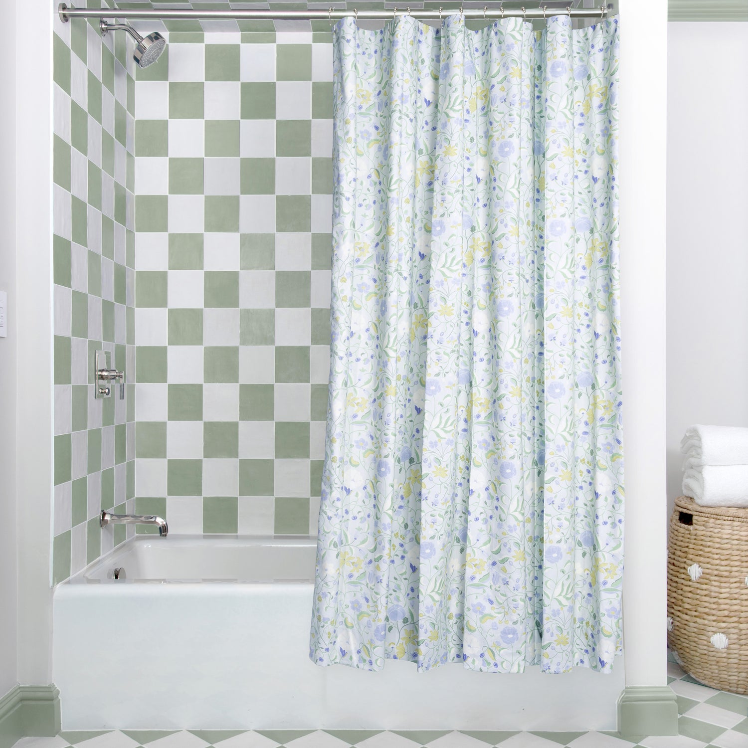 Fresh Floral Printed Commercial Shower Curtains