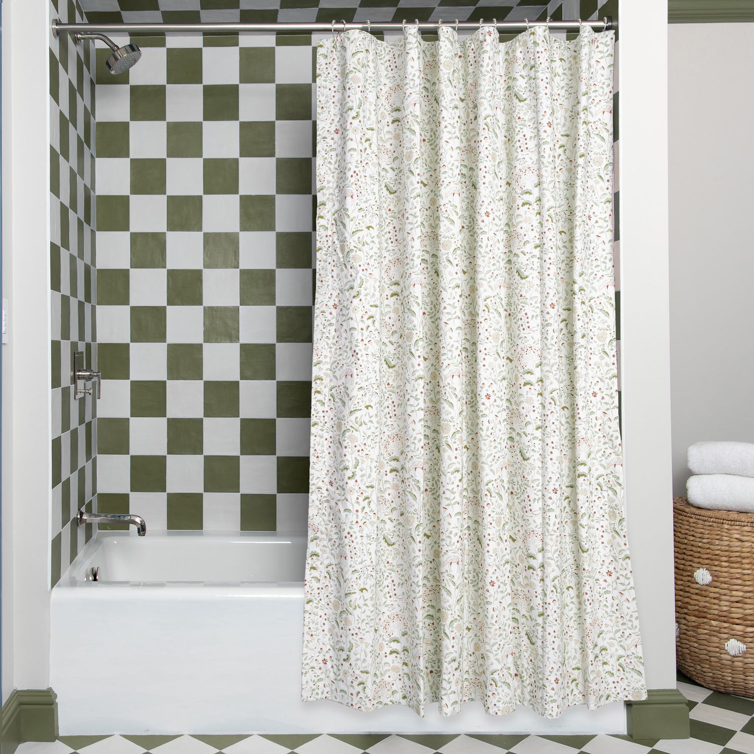 Fresh Floral Printed Commercial Shower Curtains