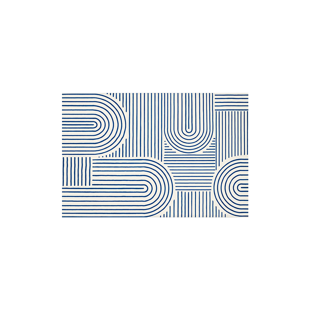 Minimal Geometric Line Printed Bathroom Coil Mats