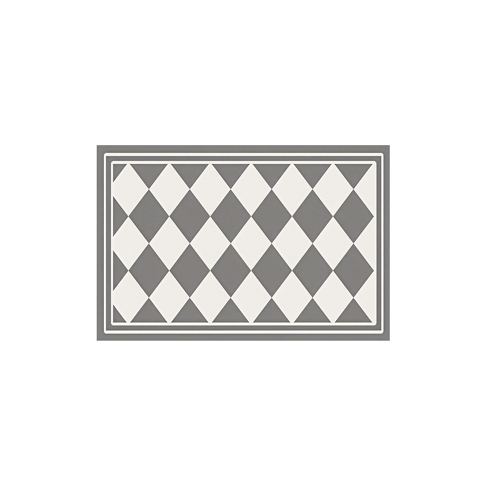 Checkered Geometric Printed Bathroom Coil Mats