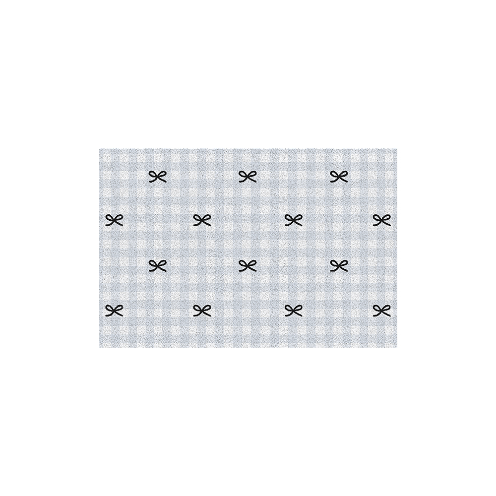 Checkered Geometric Printed Bathroom Coil Mats