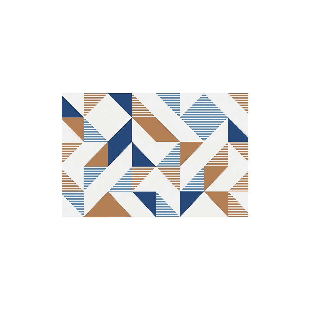 Geometric Patch Printed Bathroom Coil Mats