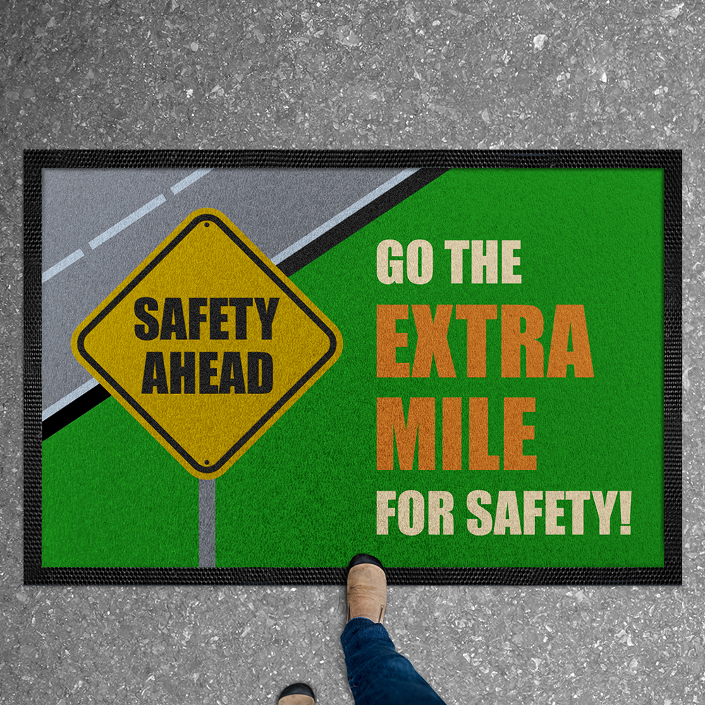 Safe Caution Slogan Printed Message Mats