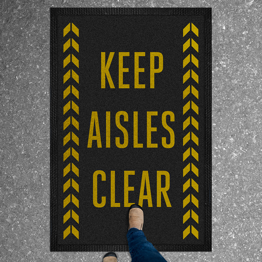 Safe Caution Slogan Printed Message Mats