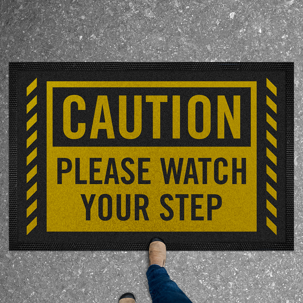 Safe Caution Slogan Printed Message Mats