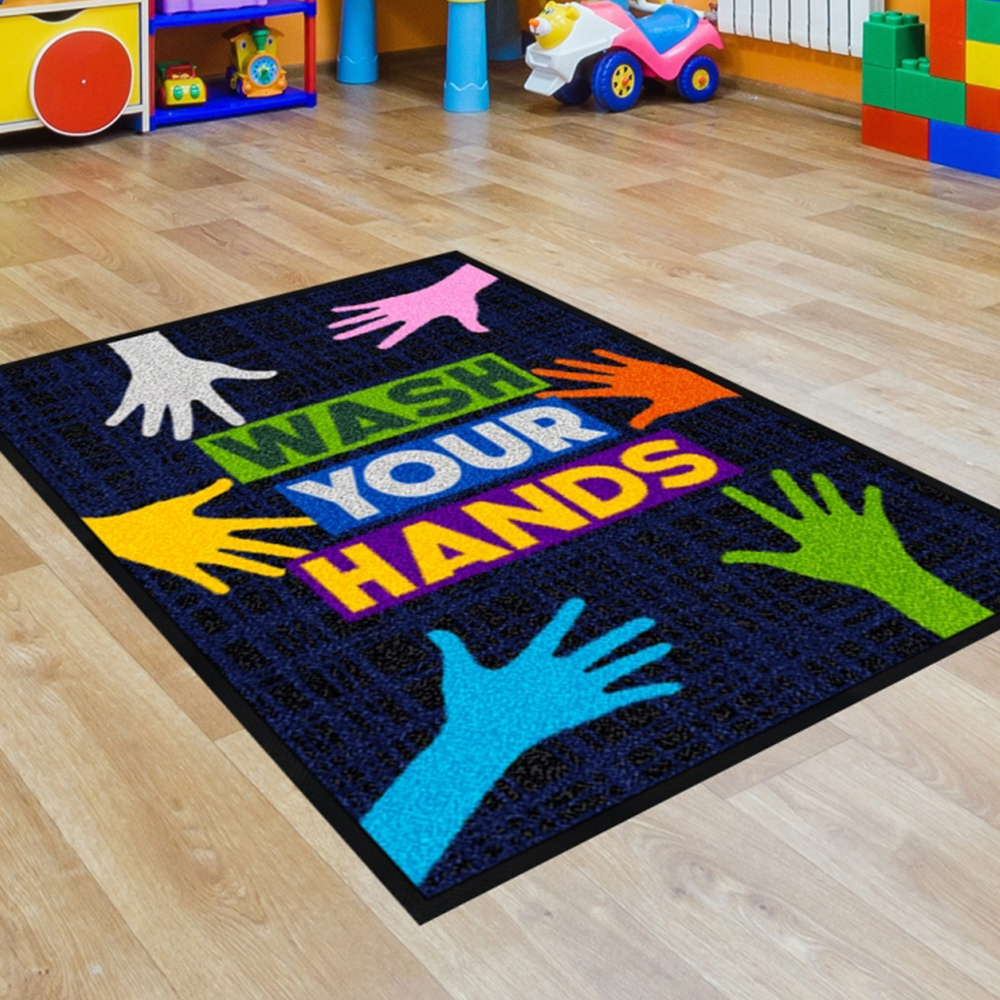Public Health Wash Hands Reminder Message Mats